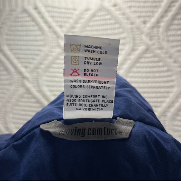 Vtg Moving Comfort Blue High Collar Zip Up Windbreakers 90s Jacket Sz Large - Picture 12 of 13